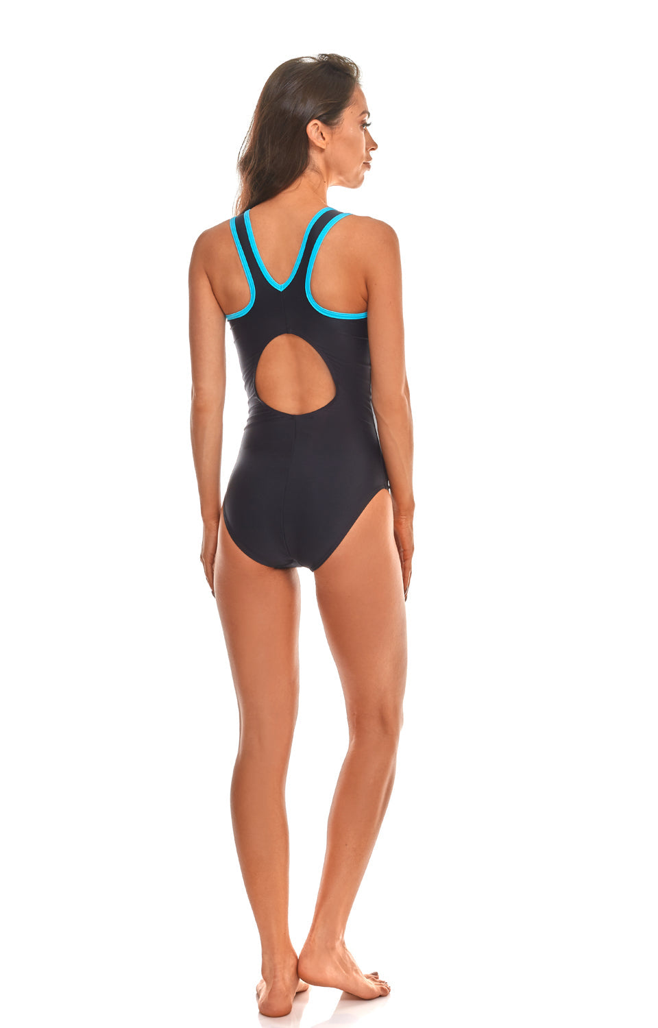 Women's Sport-Swimsuit – Sustainable, ECONYL ® Recycled, Made in EU, Quick Drying, Black — True North, view 2