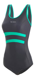 Women's Sport - Swimsuit – Sustainable, ECONYL ® Recycled, Made in EU, Quick Drying, Titanium