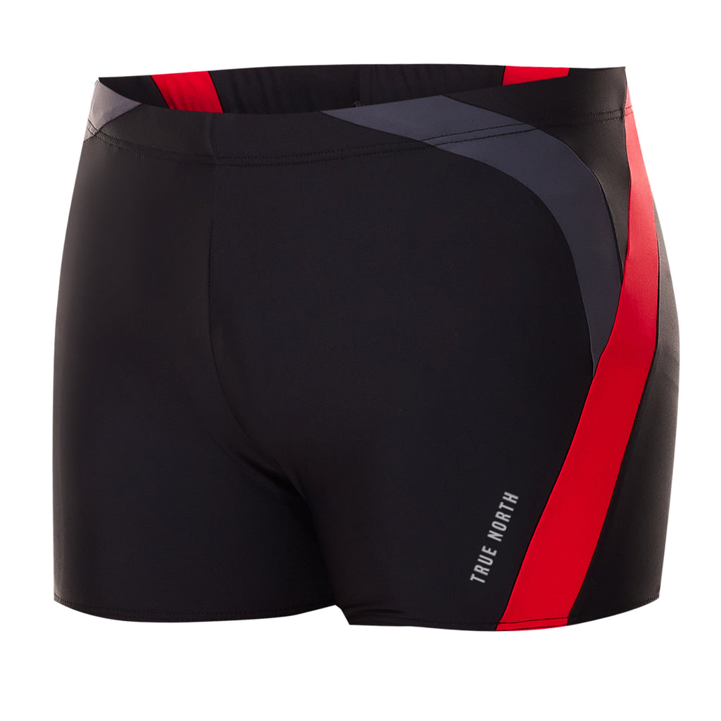 Men's Trunk Swim Shorts – Sustainable, ECONYL ®, Quick Drying, Black - Red