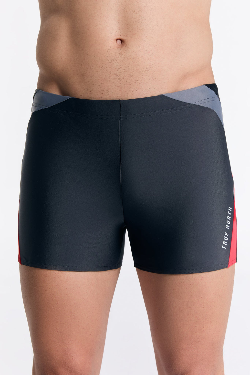 Men's Trunk Swim Shorts – Sustainable, ECONYL ®, Quick Drying, Black - Red