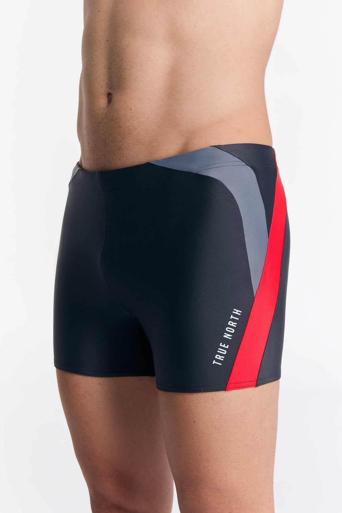 Men's Trunk Swim Shorts – Sustainable, ECONYL ®, Quick Drying, Black - Red