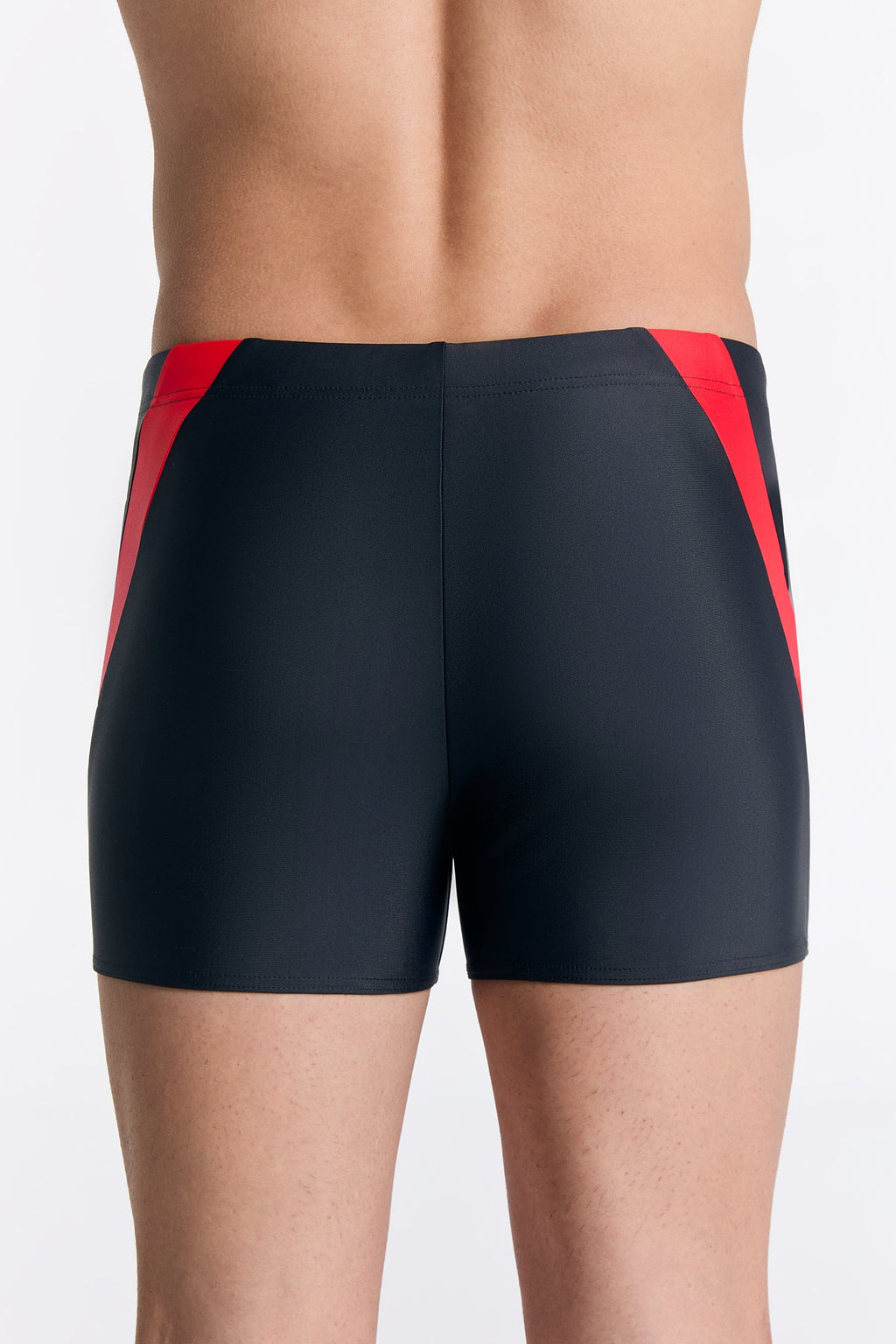 Men's Trunk Swim Shorts – Sustainable, ECONYL ®, Quick Drying, Black - Red