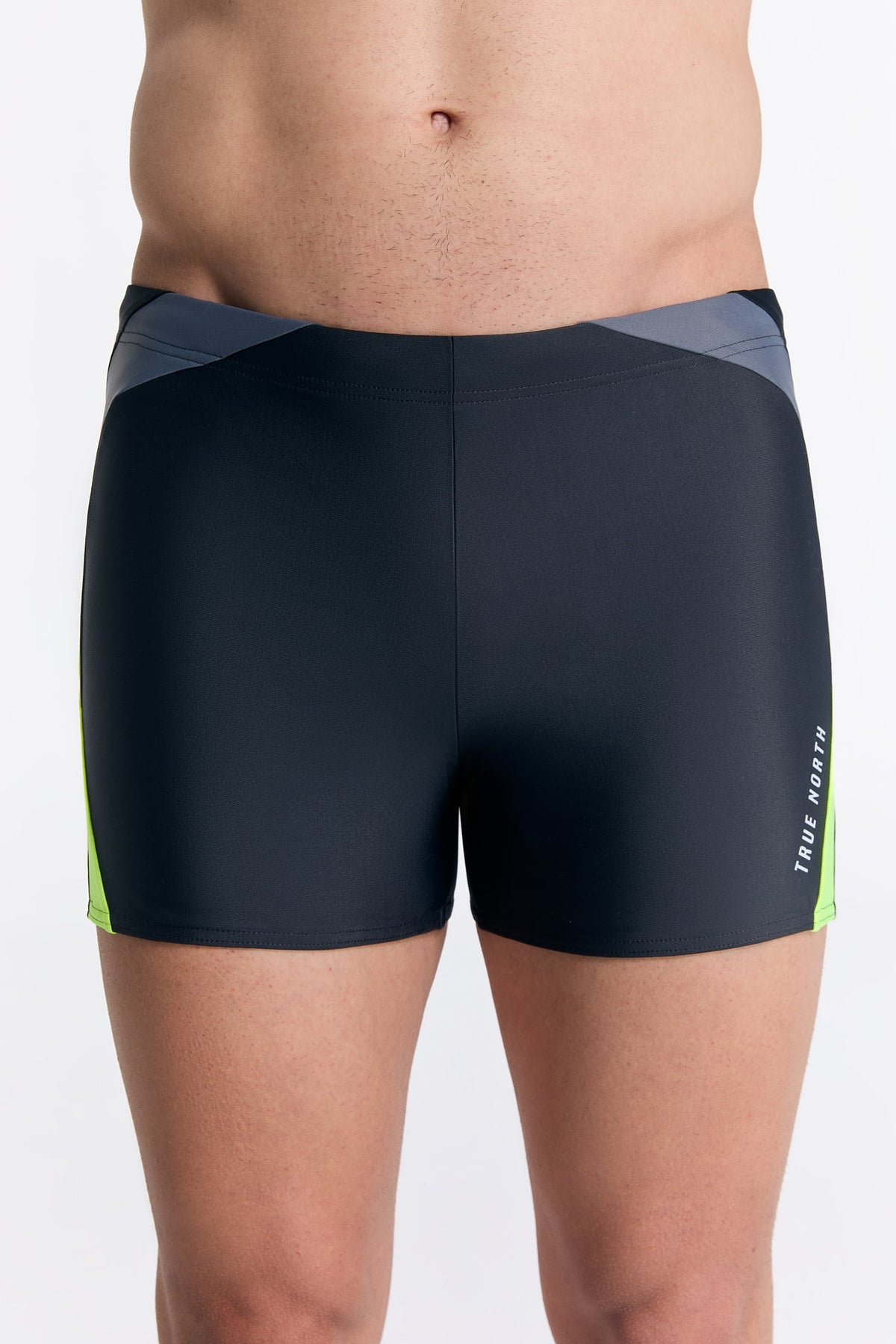 Men's Trunk Swim Shorts – Sustainable, ECONYL ®, Quick Drying, Black-Yellow — True North