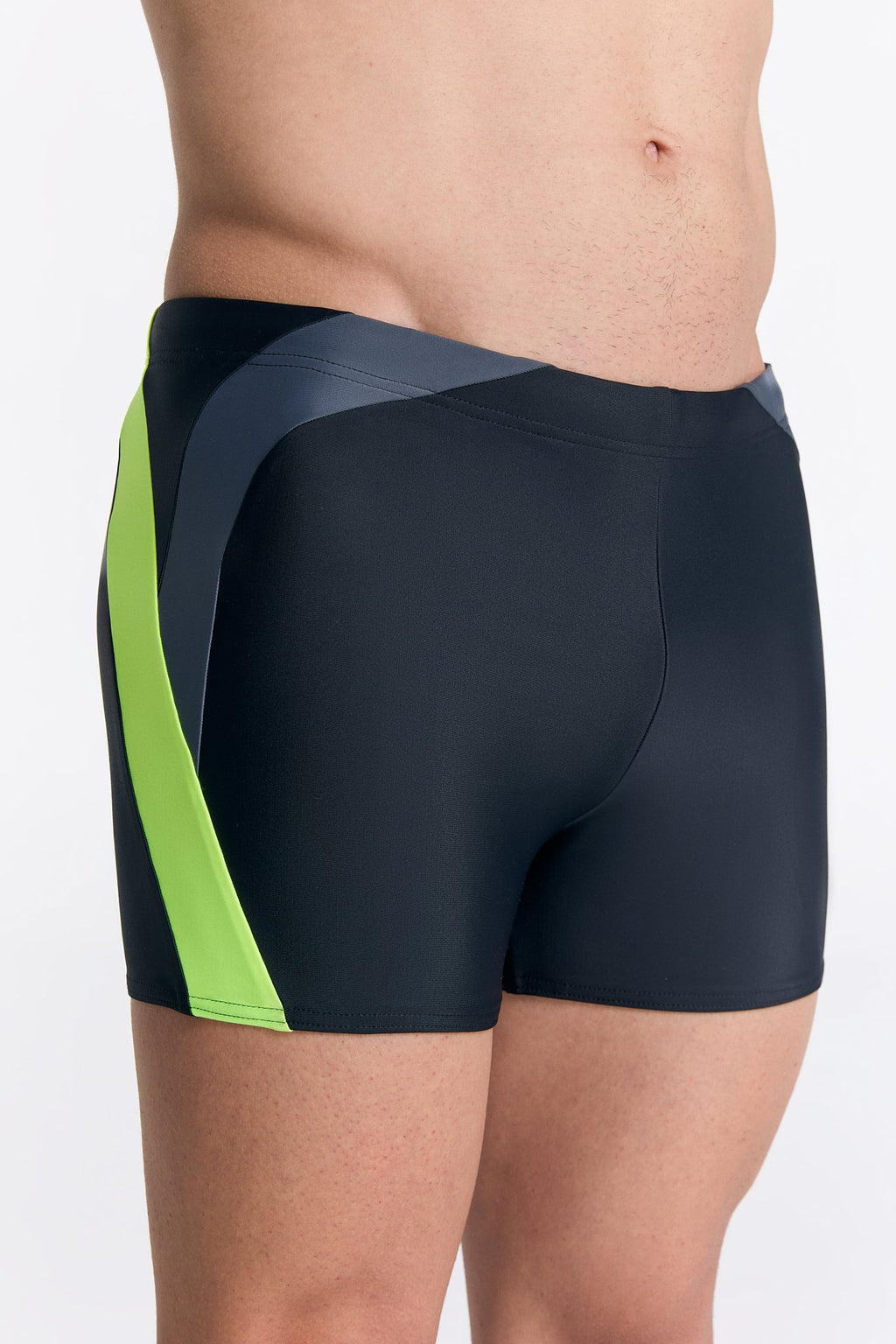 Men's Trunk Swim Shorts – Sustainable, ECONYL ®, Quick Drying, Black - Yellow