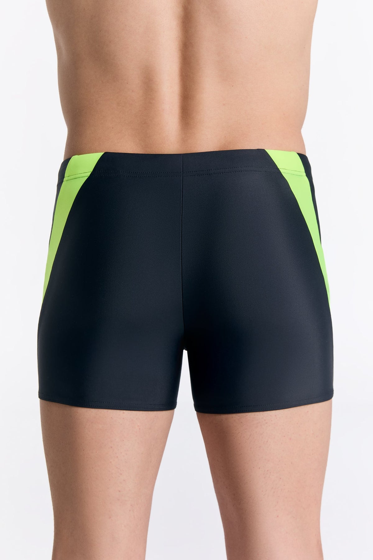 Men's Trunk Swim Shorts – Sustainable, ECONYL ®, Quick Drying, Black - Yellow