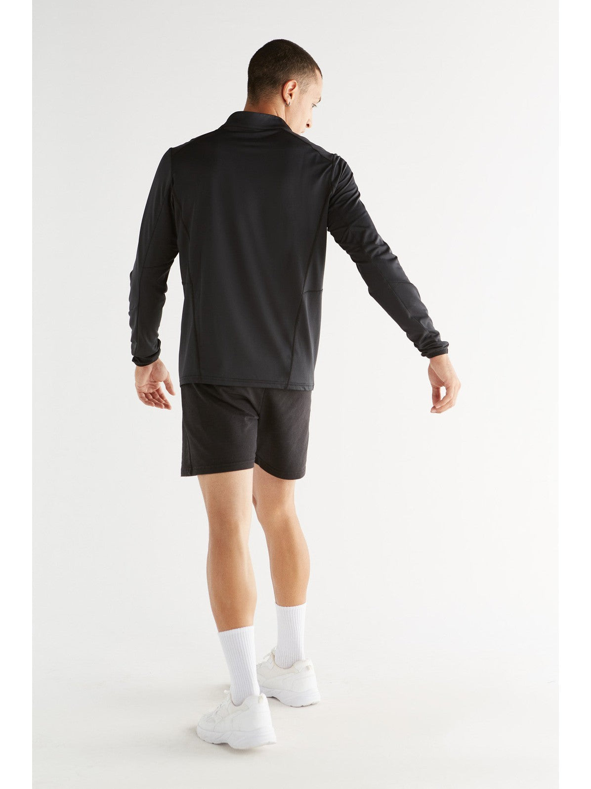 Unisex Long Sleeve - Half Zip, Black