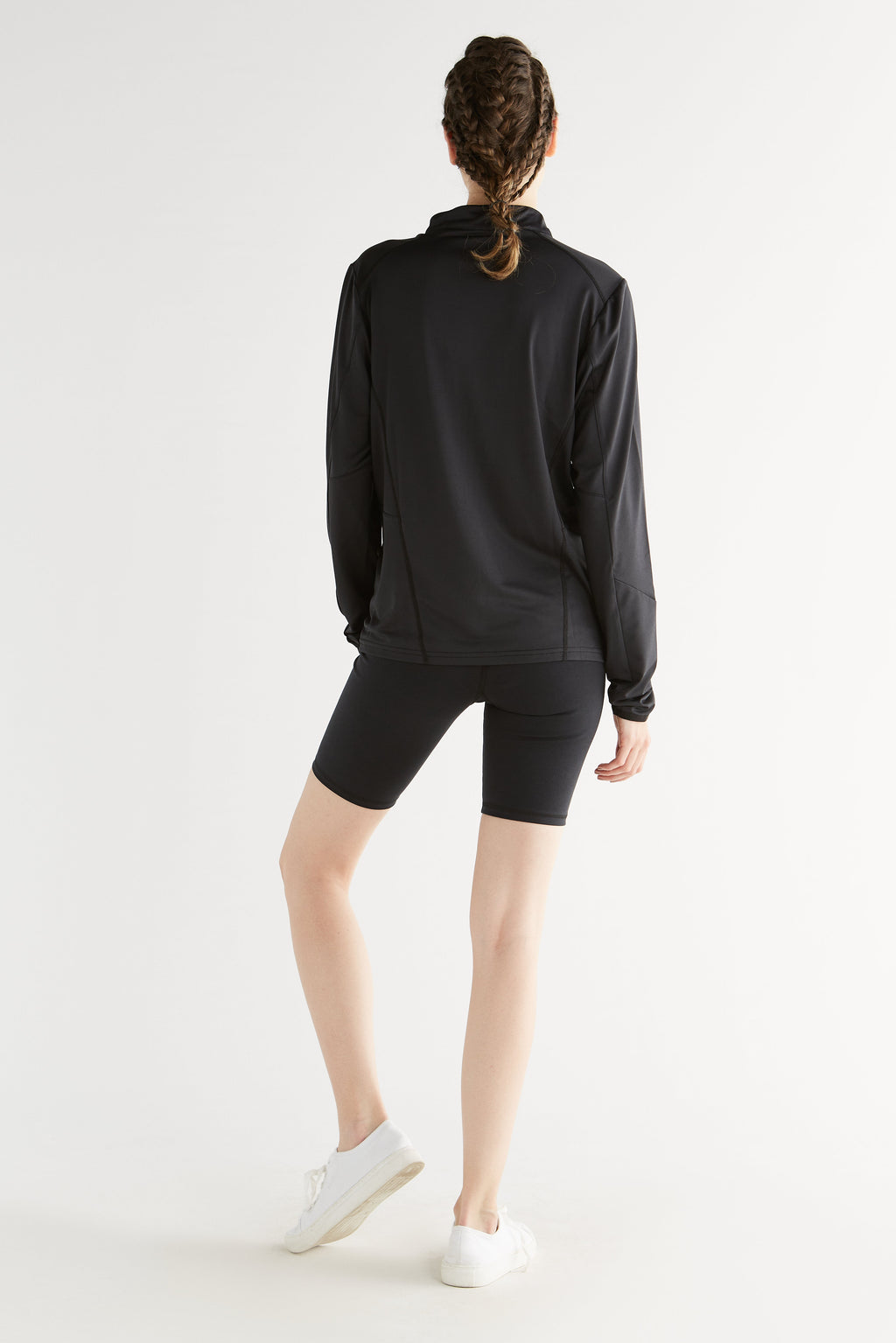 Unisex Long Sleeve - Half Zip, Black
