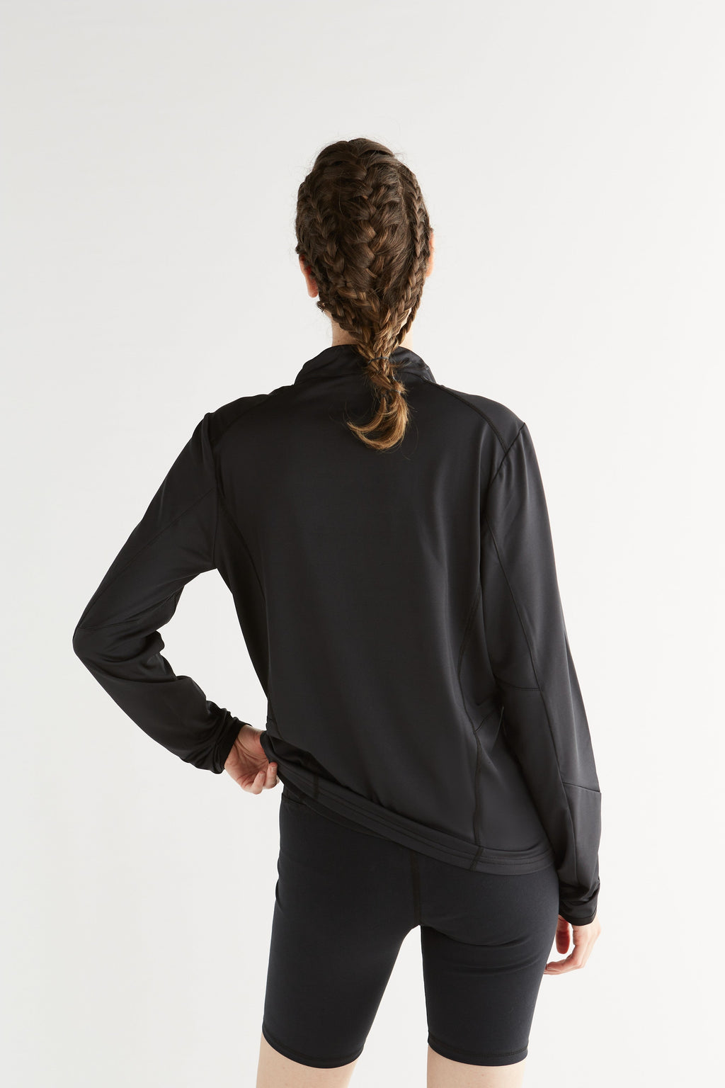 Unisex Long Sleeve - Half Zip, Black