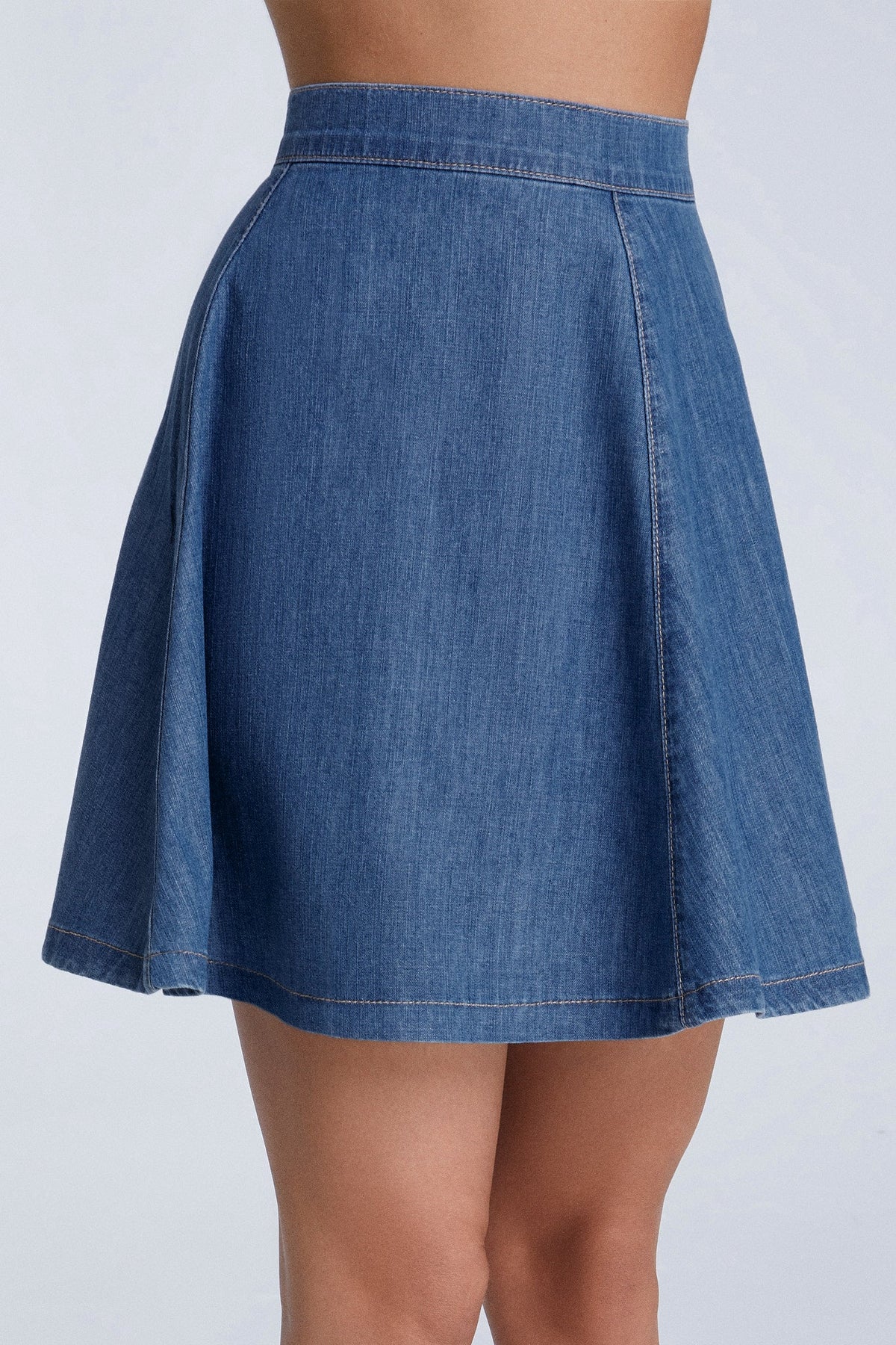 Denim Skirt, Crystal Blue — Evermind, view 3