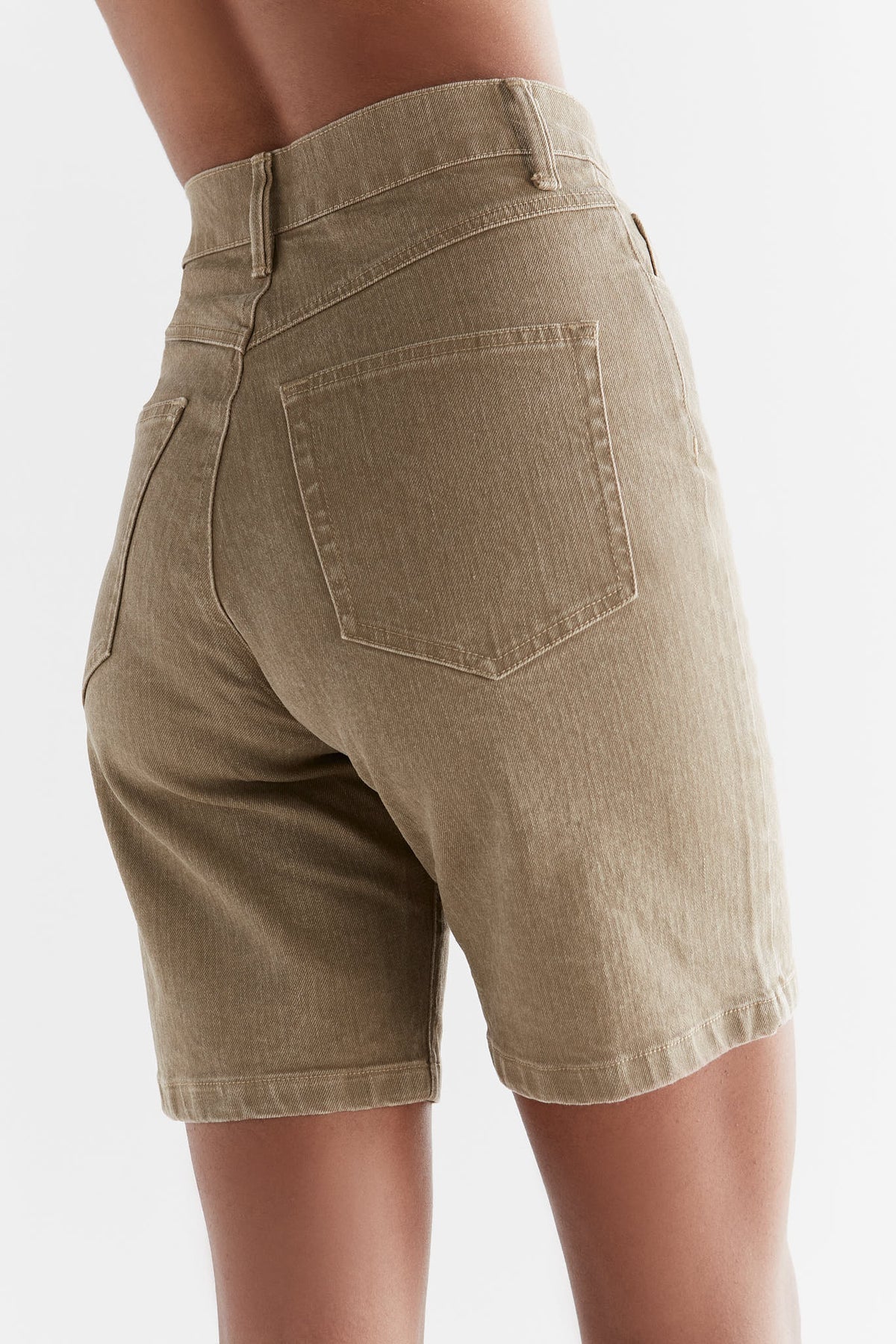 Women's Denim Shorts in Tone Wash, Caribe — Evermind, view 3