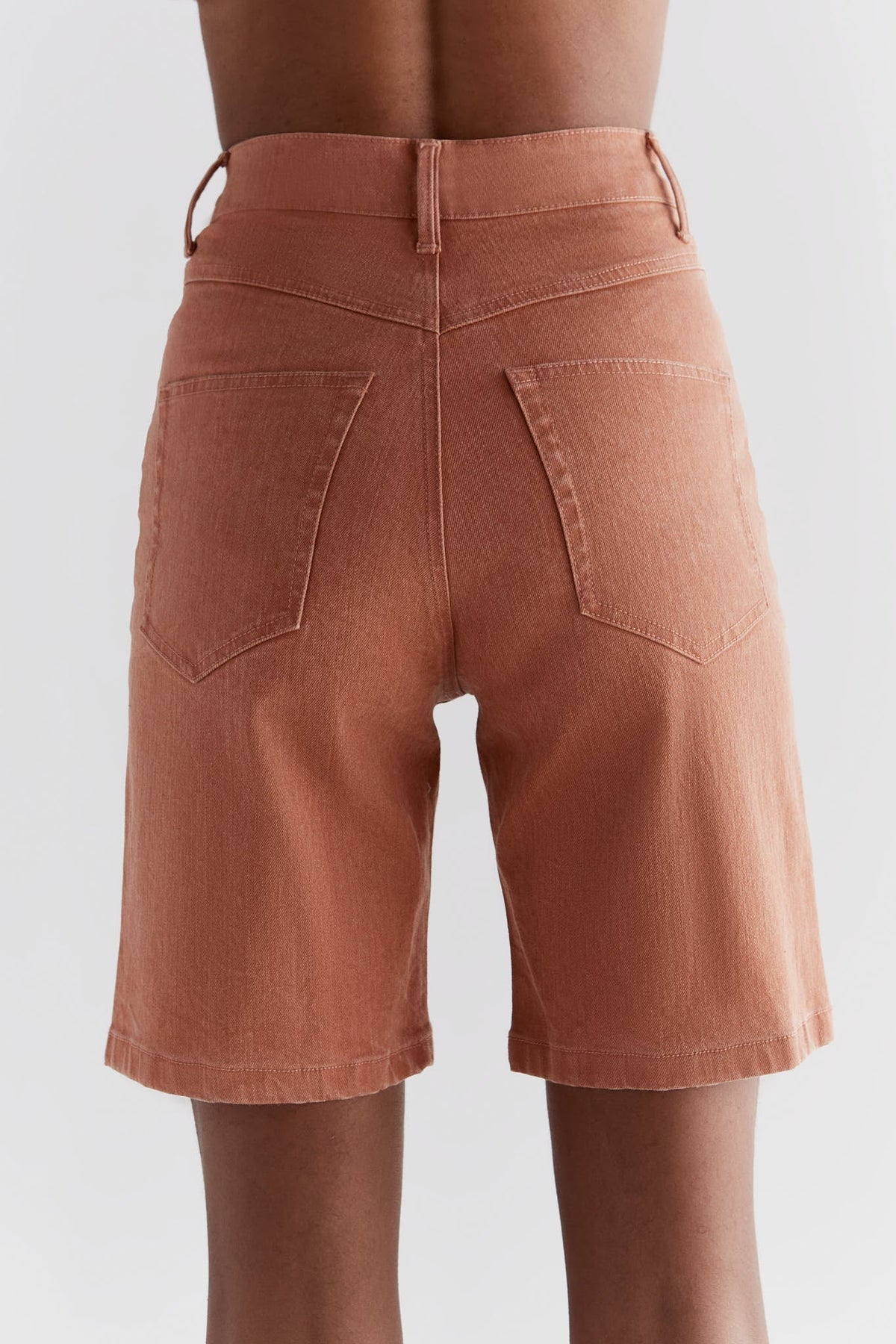 Women's Denim Shorts in Tone Wash, Sunburn — Evermind, view 3