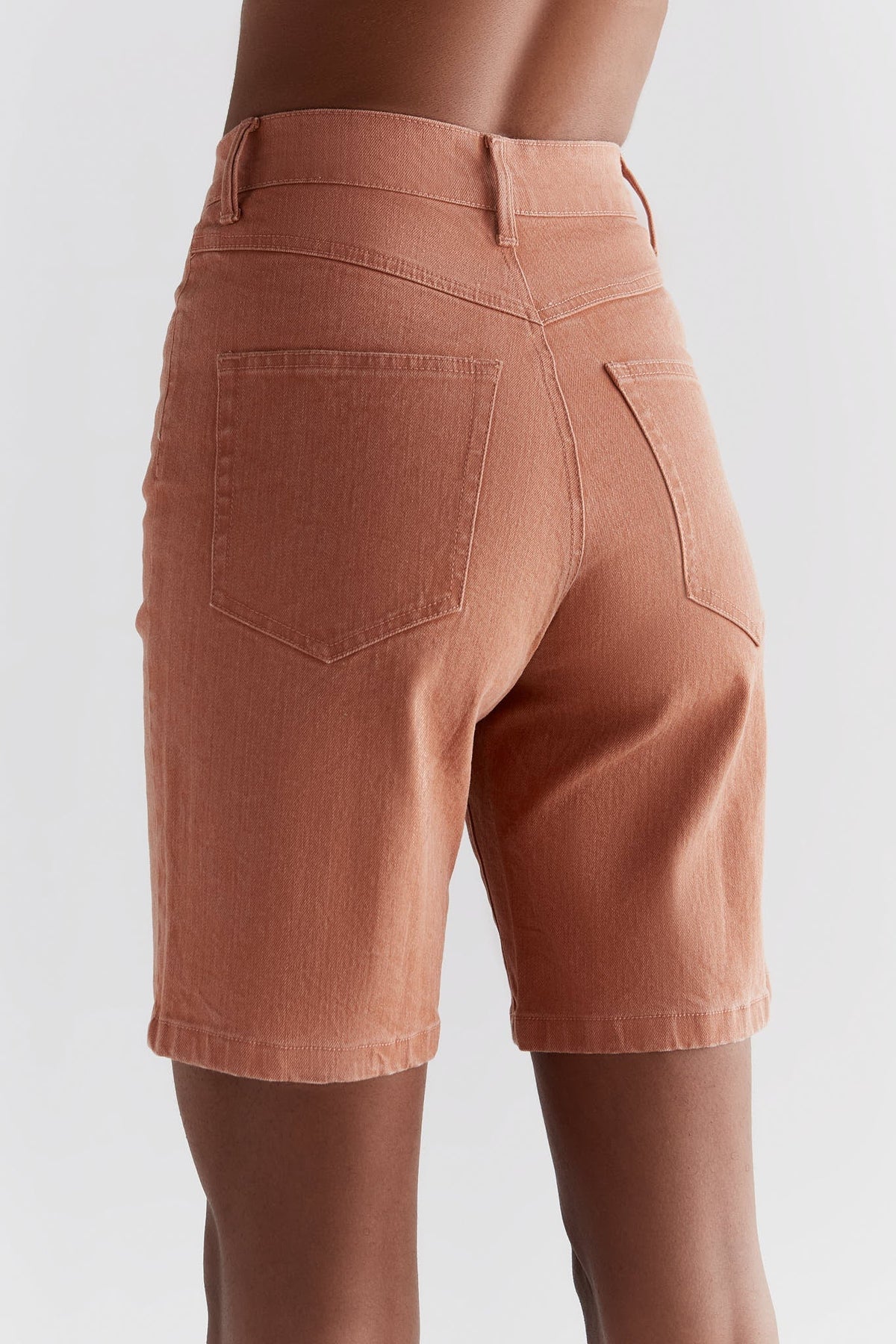 Women's Denim Shorts in Tone Wash, Sunburn — Evermind, view 2