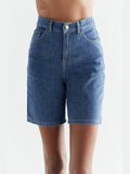 Women's Denim Shorts, Ocean Blue