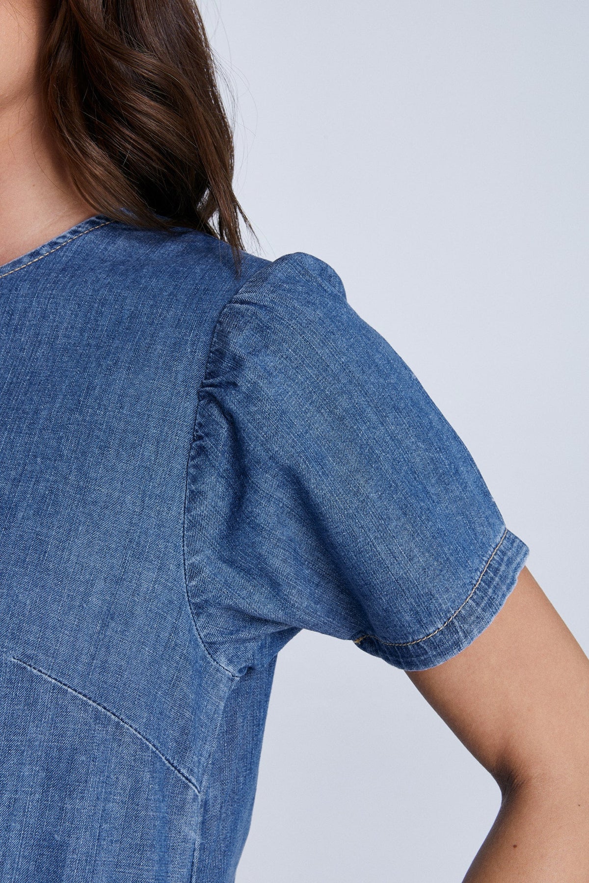 Women's Denim Dress, Crystal Blue — Evermind, view 4