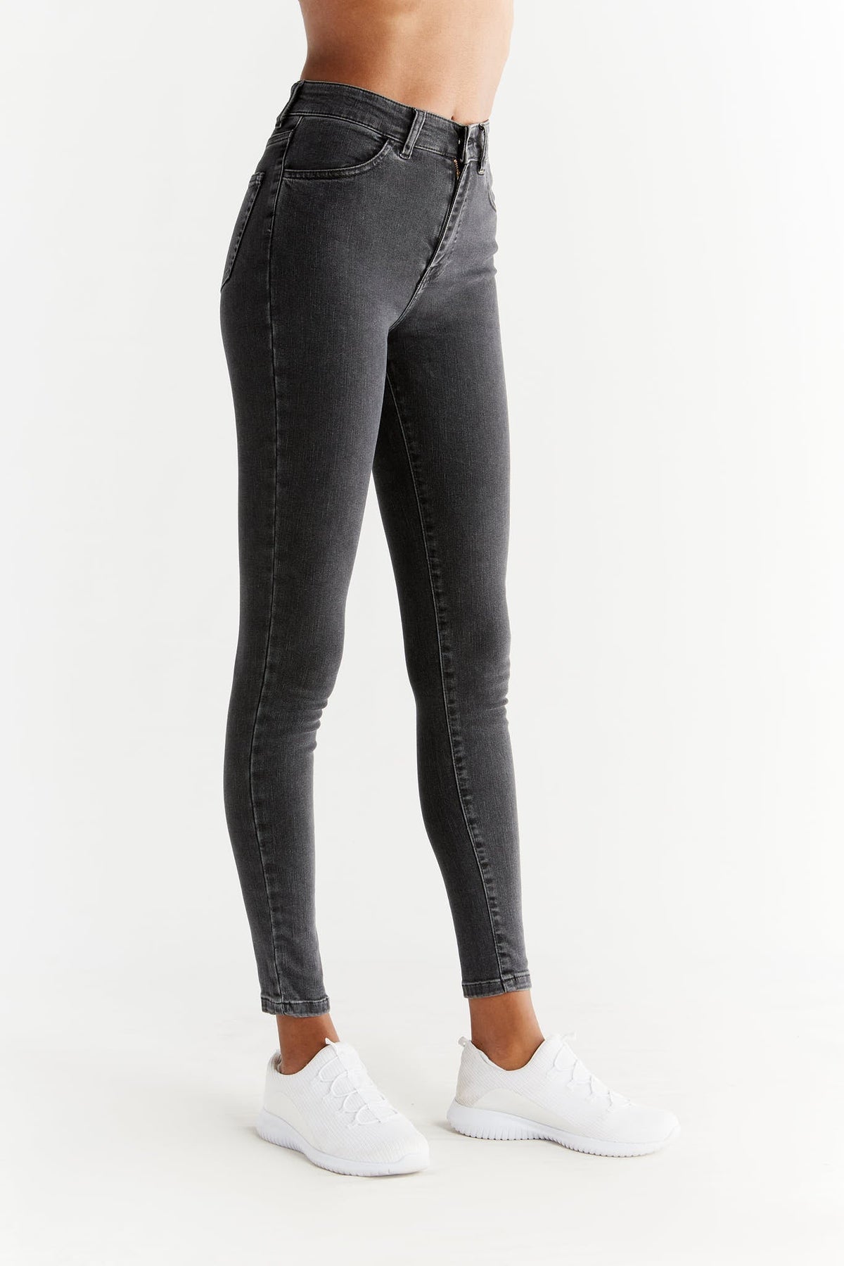 Women's Skinny Fit, Ash Grey — Evermind, view 2