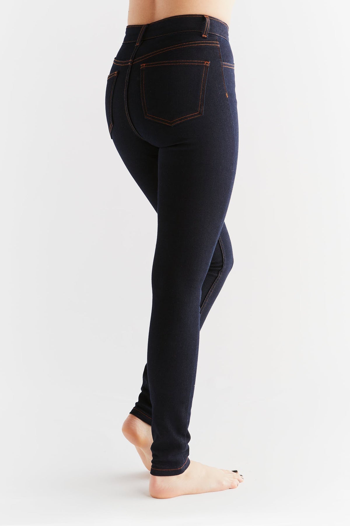 Women's Warm Skinny Fit, Navy Blue — Evermind, view 3