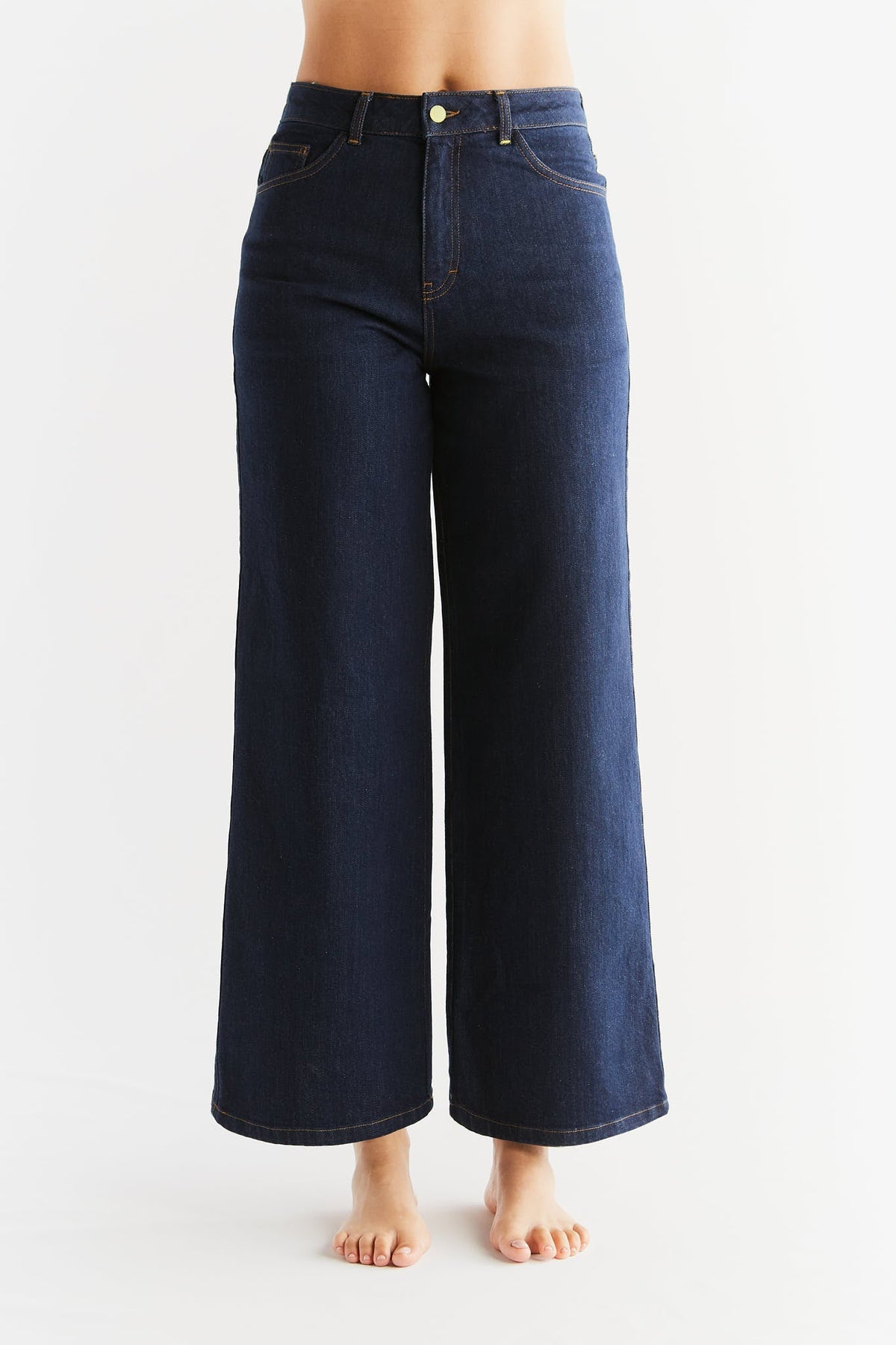 Women's Wide Leg Jeans, Lapis Blue — Evermind