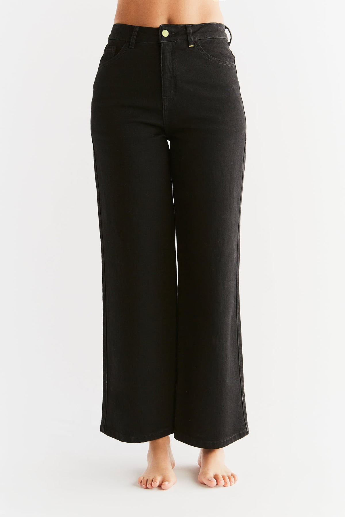 Women's Wide Leg Jeans, Coal Black — Evermind