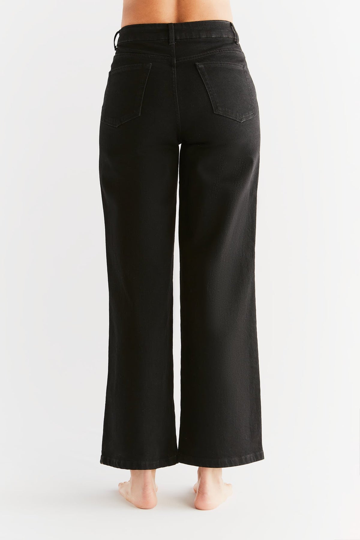Women's Wide Leg Jeans, Coal Black — Evermind, view 4