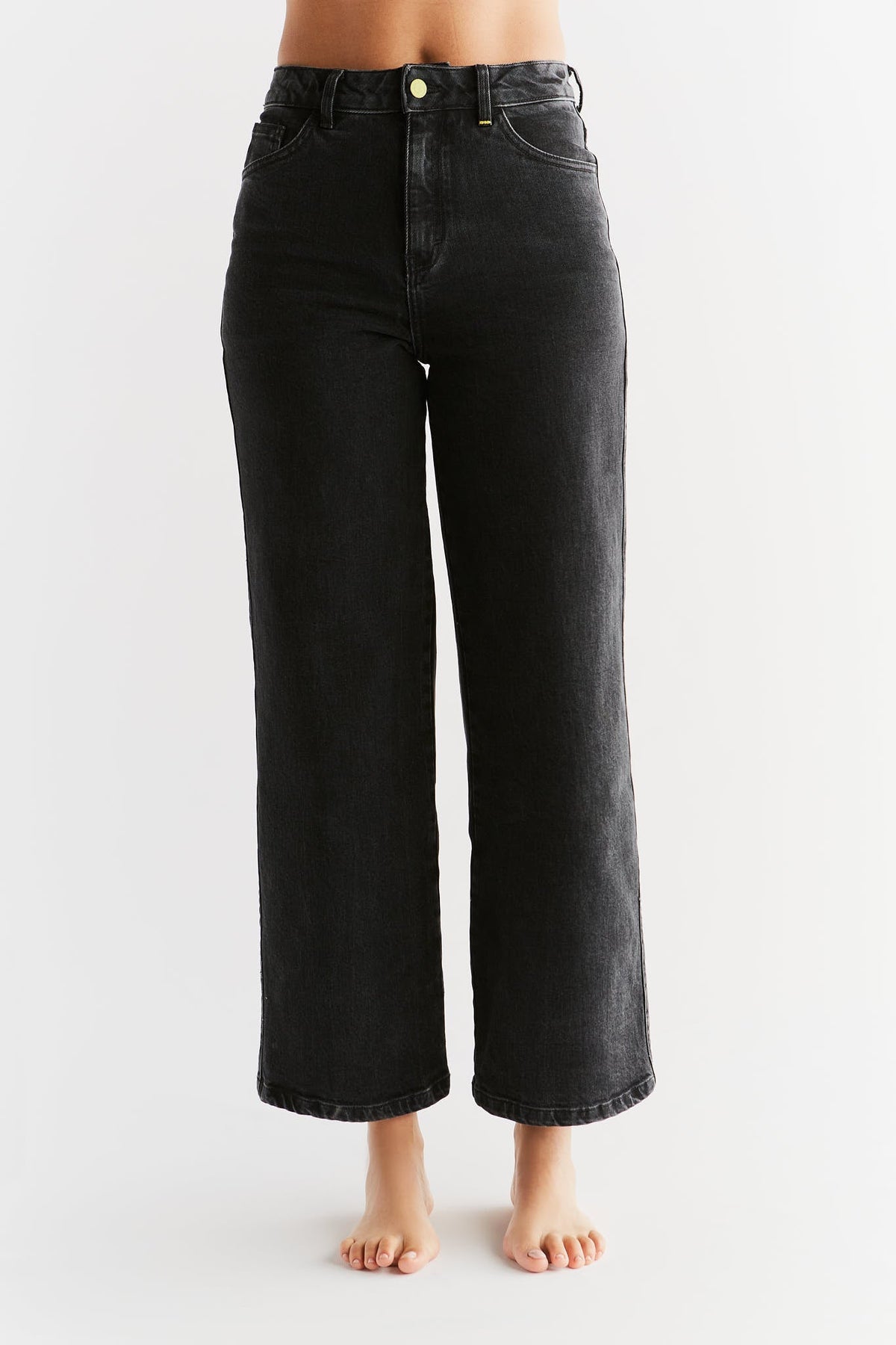 Women's Wide Leg Jeans, Carbon Grey — Evermind, view 2