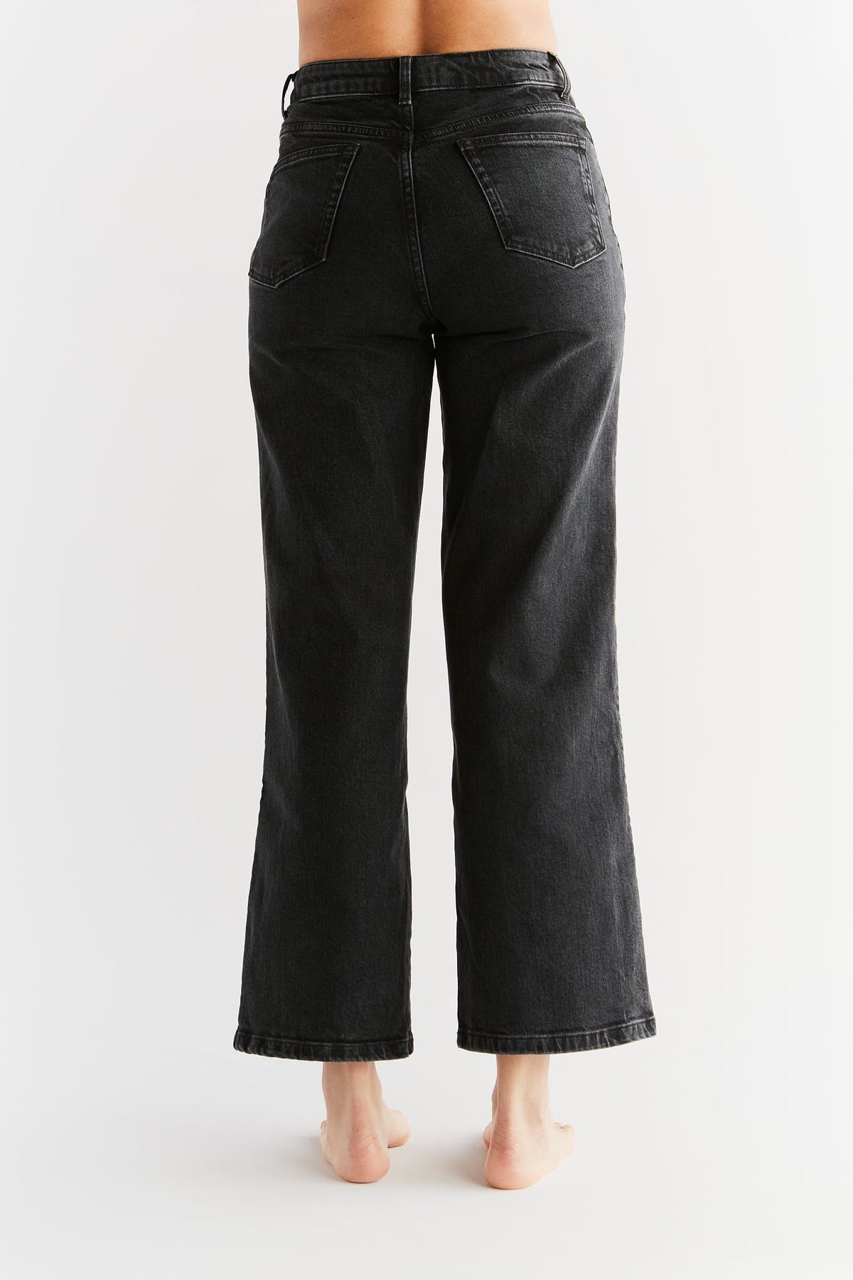 Women's Wide Leg Jeans, Carbon Grey — Evermind, view 5