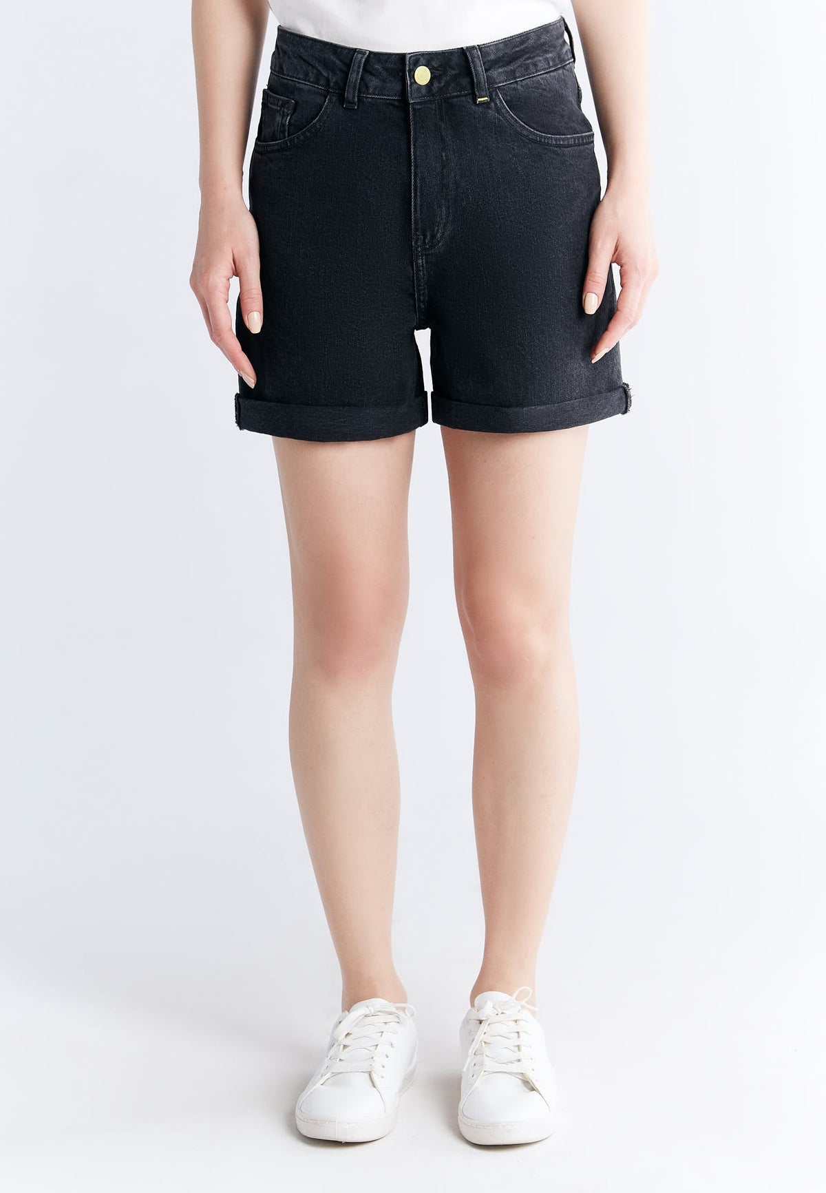 WN 3010-145 Women's Mom Shorts, Carbon Grey — Evermind