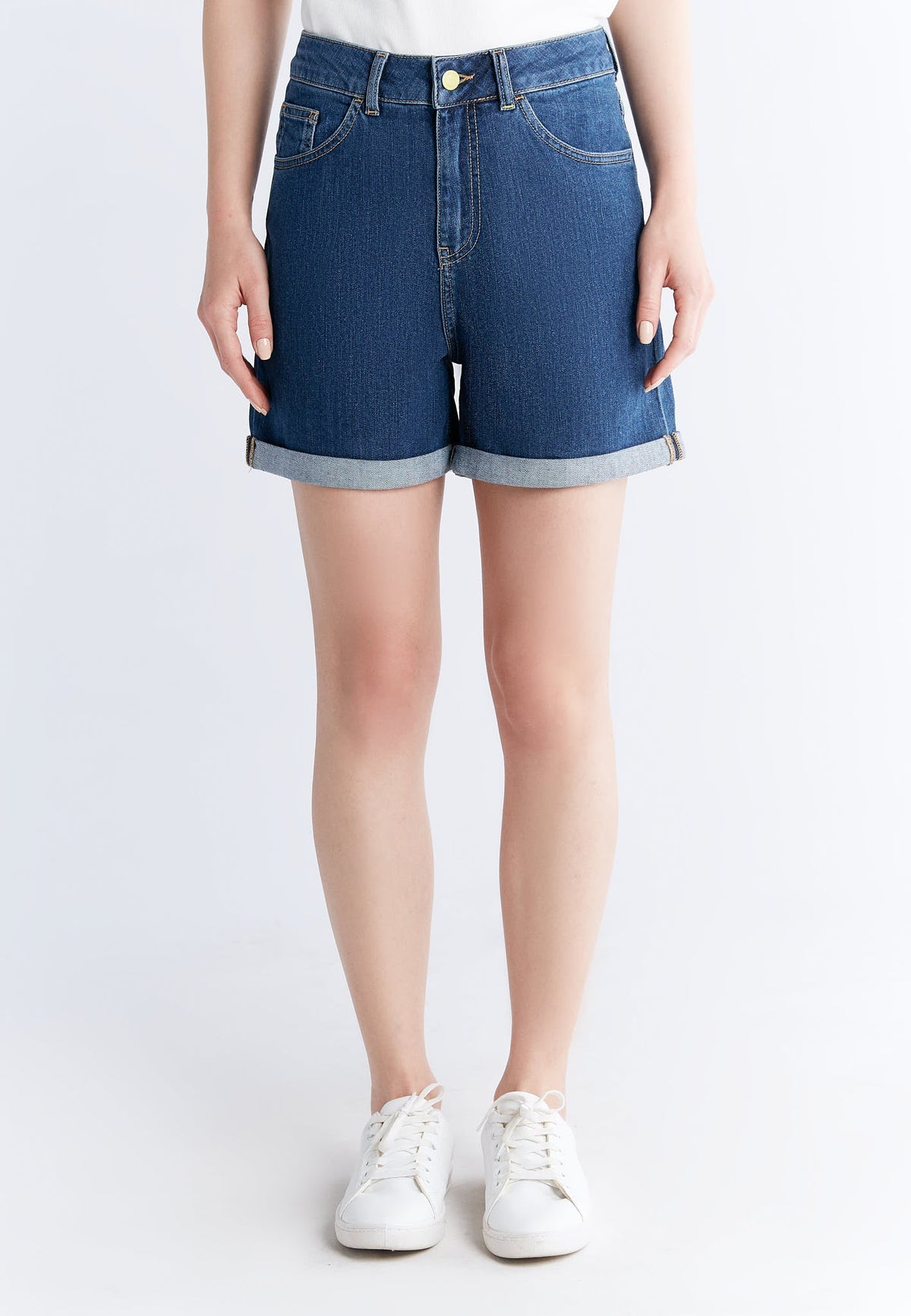 WN 3020-231 Women's Mom Shorts, Lapis Blue — Evermind
