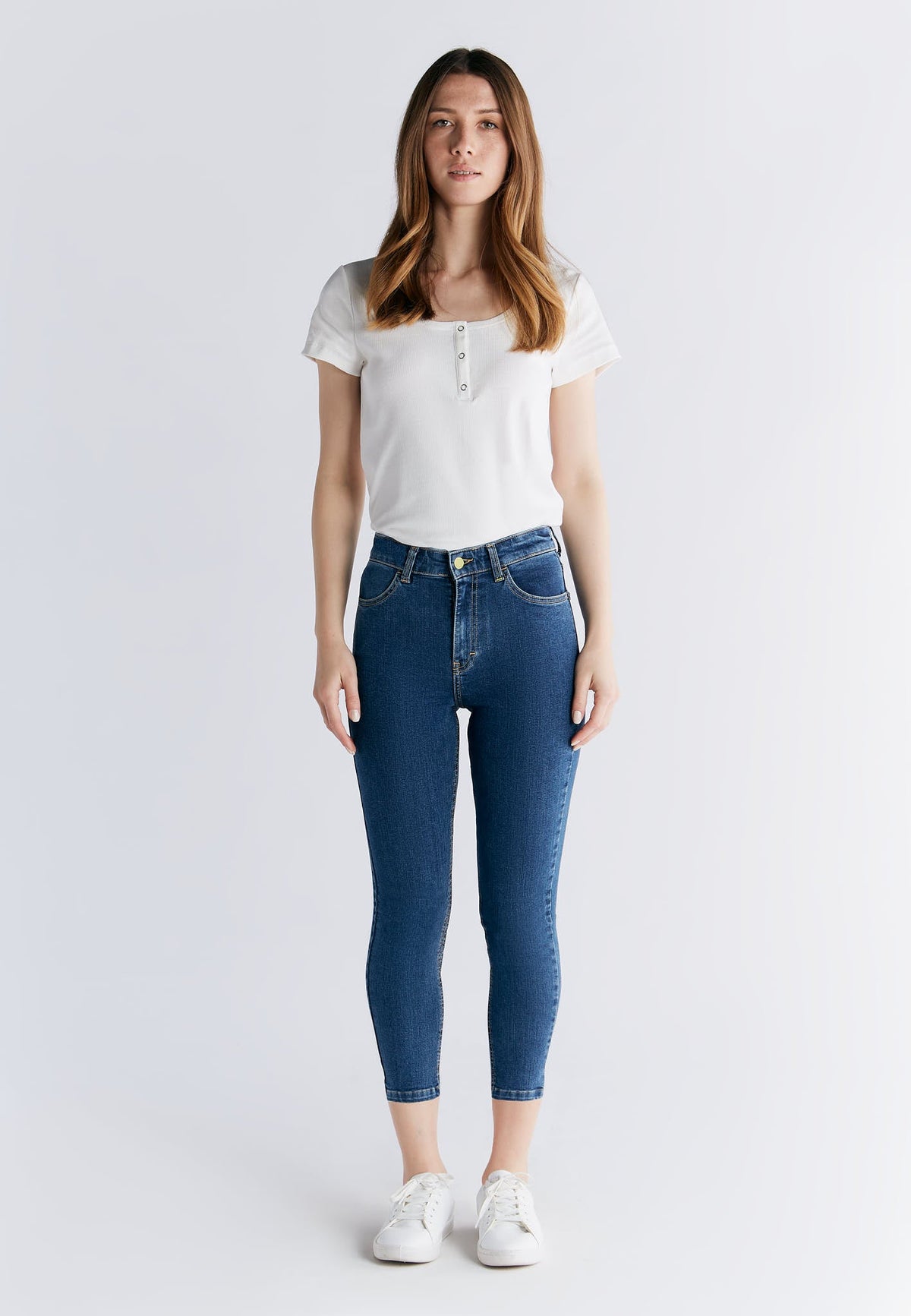 WS 1014-231 Women's Short Leg Skinny Fit, Lapis Blue — Evermind, view 4