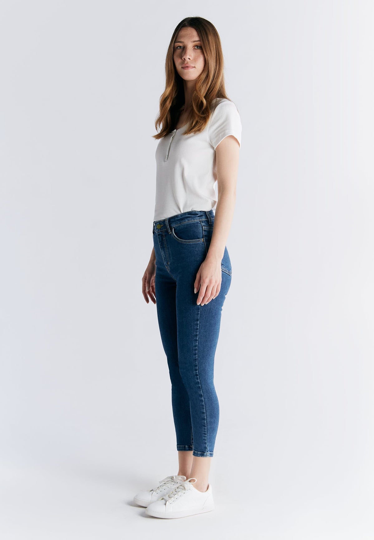WS 1014-231 Women's Short Leg Skinny Fit, Lapis Blue — Evermind, view 5