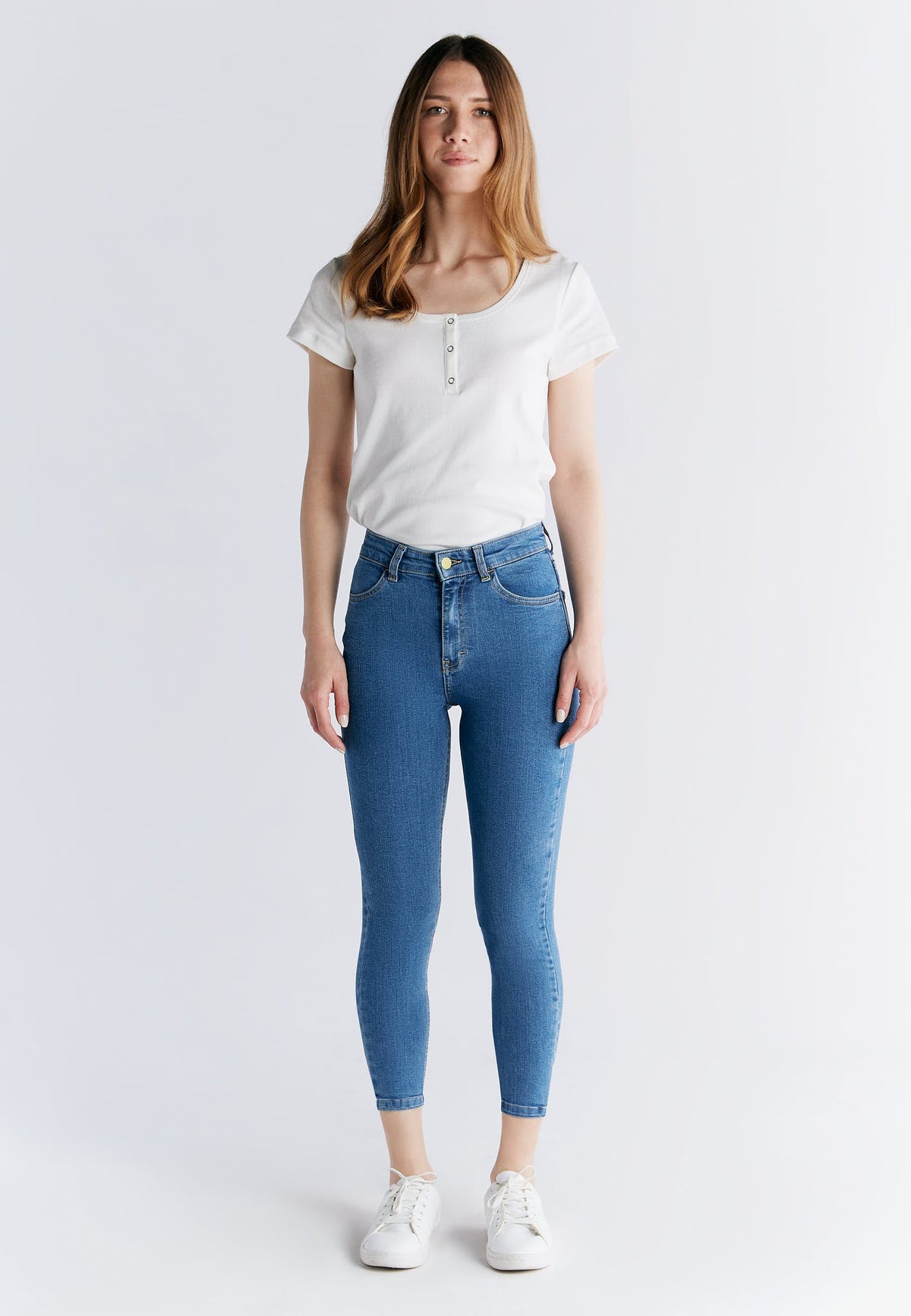 WS 1014-325 Women's Short Leg Skinny Fit, Day Sky Blue — Evermind, view 4
