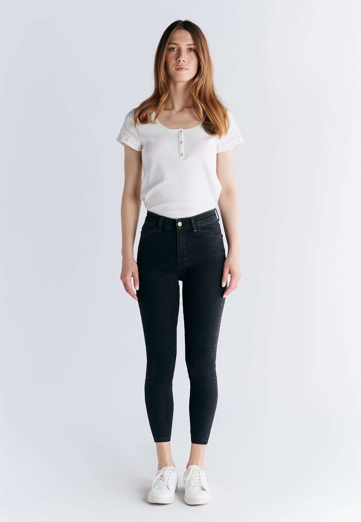 WS 1015-145 Women's Short Leg Skinny Fit, Carbon Grey — Evermind, view 4