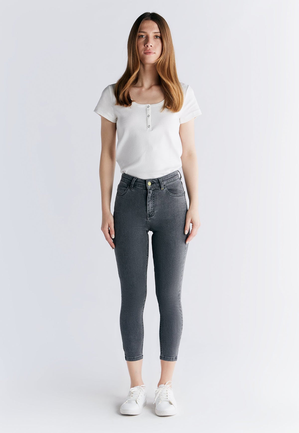 WS 1015-163 Women's Short Leg Skinny Fit, Iron Grey — Evermind, view 4
