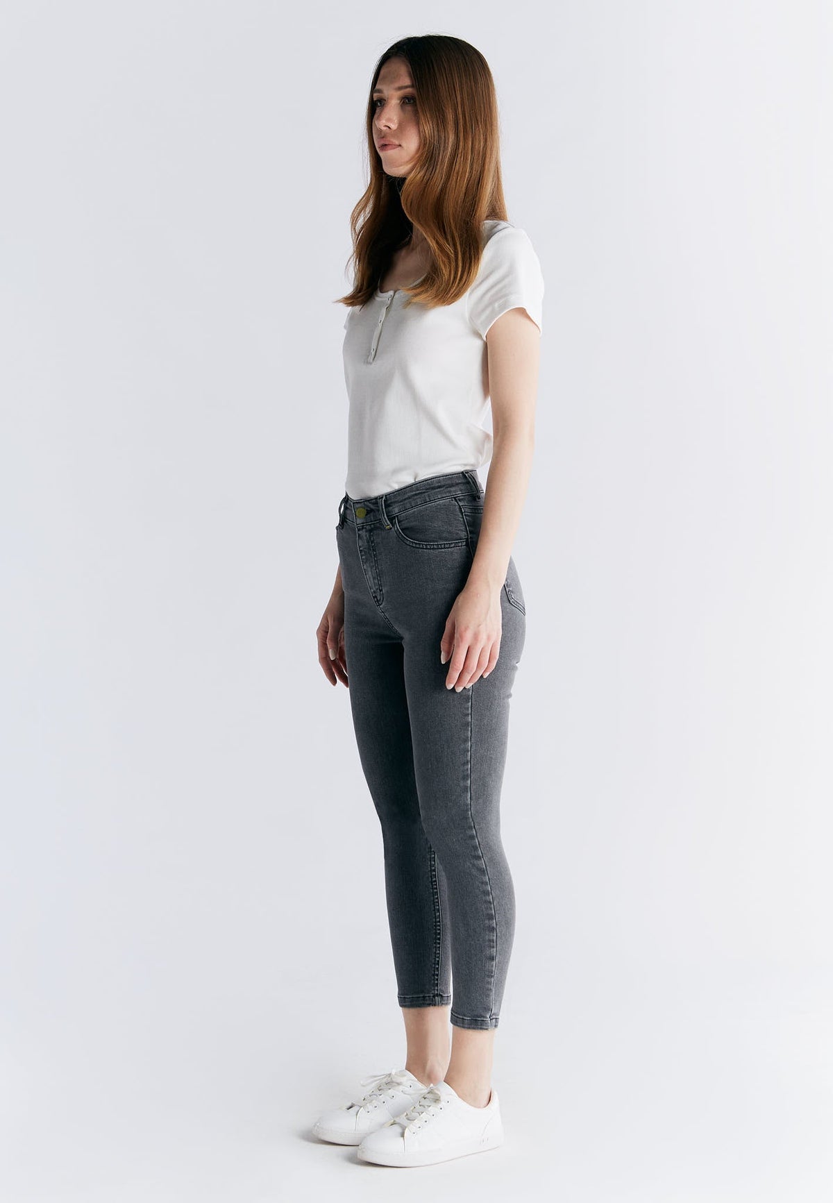 WS 1015-163 Women's Short Leg Skinny Fit, Iron Grey — Evermind, view 5