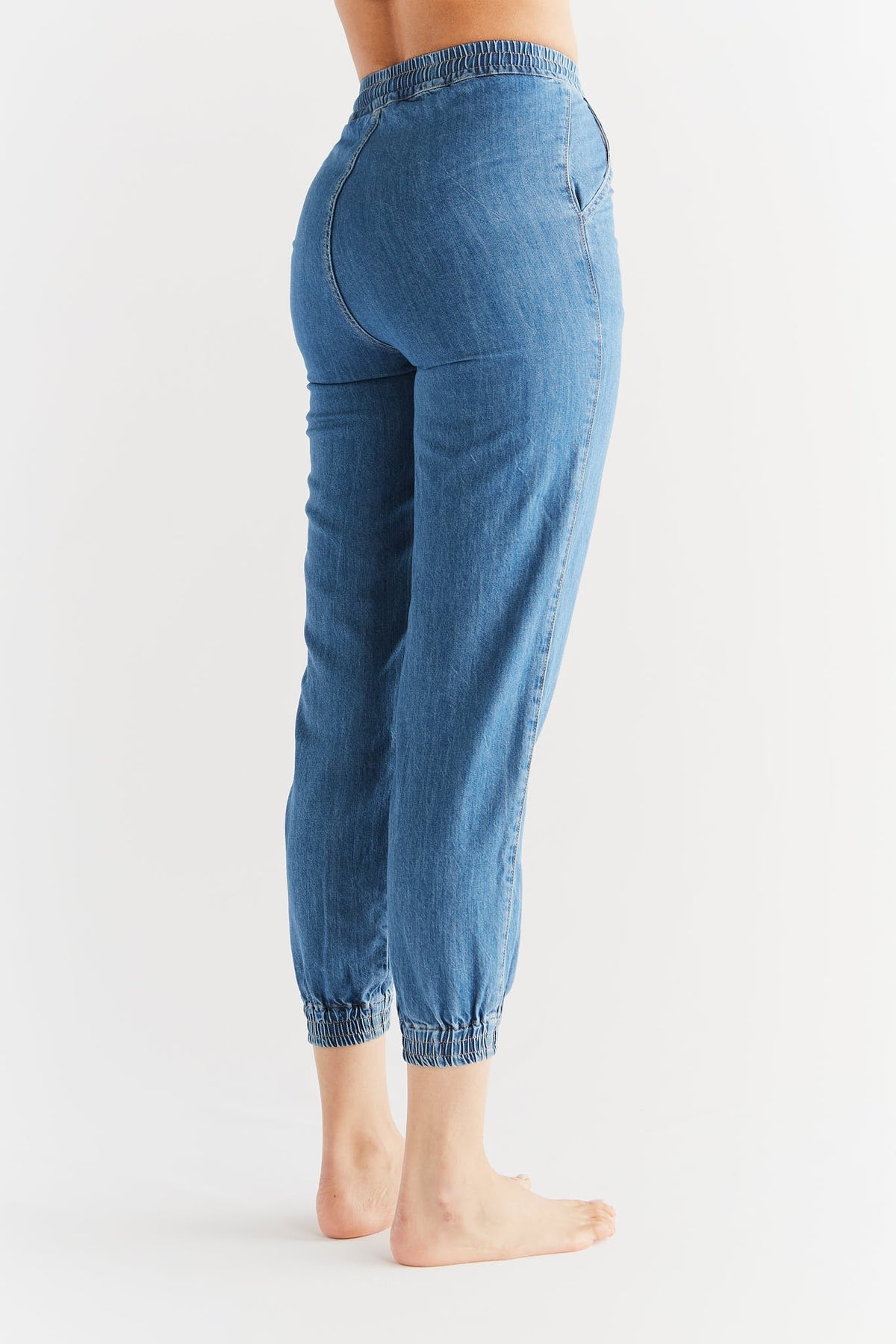 Women's Jogger Jeans, Crystal Blue — Evermind, view 3