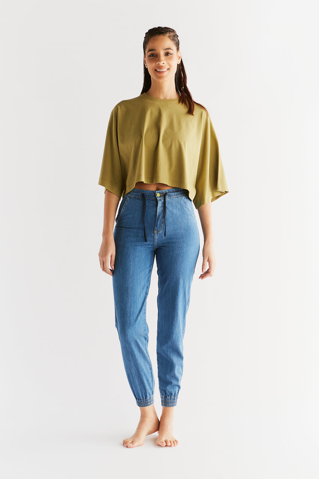 Women's Jogger Jeans, Crystal Blue